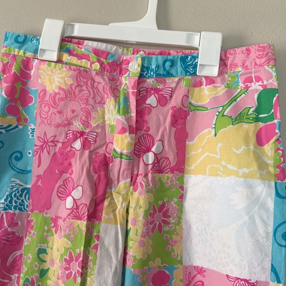 Lilly Pulitzer Patchwork Pants - Pink, Blue, Yellow, Green 8 - Picture 2 of 5